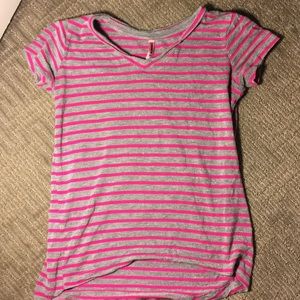 Pink and grey striped shirt